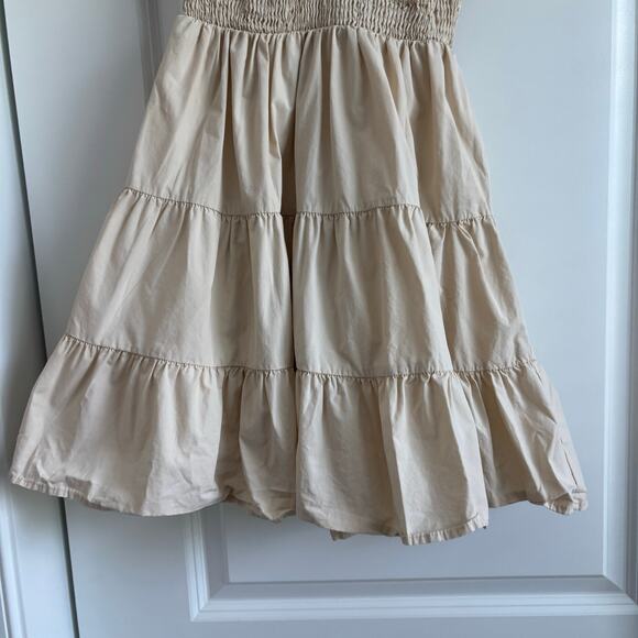 Princess Polly Daniela Mini Dress Sz XS Beige Milkmaid Prairie Babydoll - Picture 4 of 12